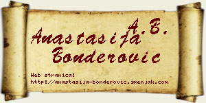 Anastasija Bonderović vizit kartica